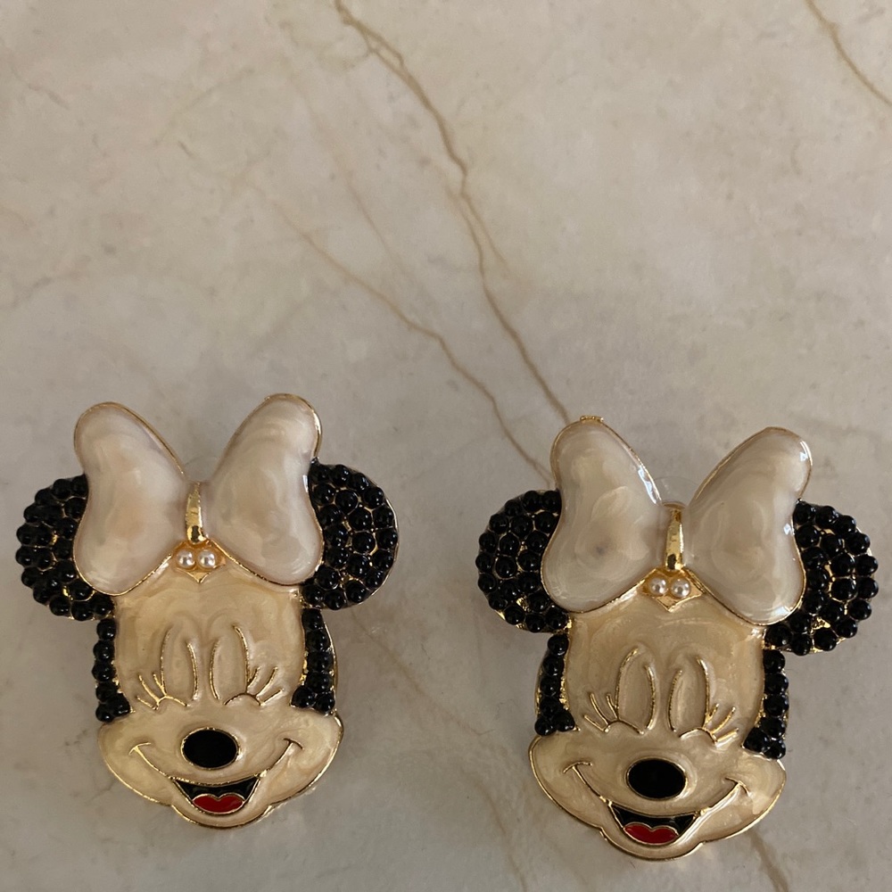 Minnie mouse rhinestone earrings